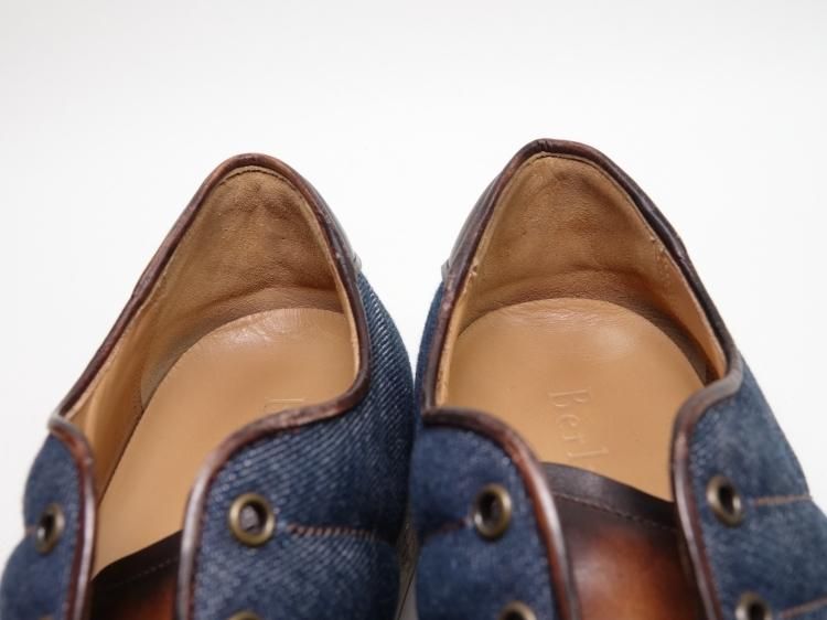 598 / 1226 使用数回 ベルルッティ スニーカー ブルー / ブラウン