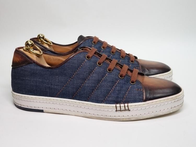 598 / 1226 使用数回 ベルルッティ スニーカー ブルー / ブラウン