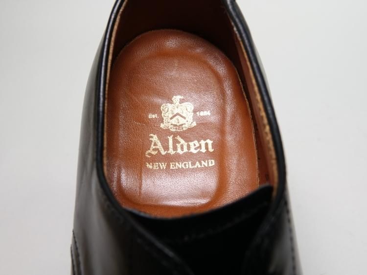 602 / 1226 極上 オールデン プレーントゥ ブラック カーフ 6D