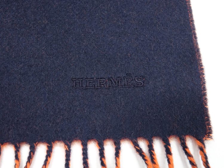 714 / 0127 使用数回 HERMES エルメス マフラー カシミア100 ...