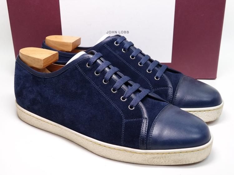 JOHN LOBB LEVAH スエードレザースニーカー UK6 ネイビー-