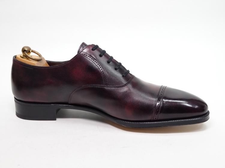 m*B様 ジョンロブ　フィリップ2 ミュージアムカーフ　プラム　8Eジャンク ジョンロブ・ウィリアム2のミュージアムカーフ（パリジャンブラウン
