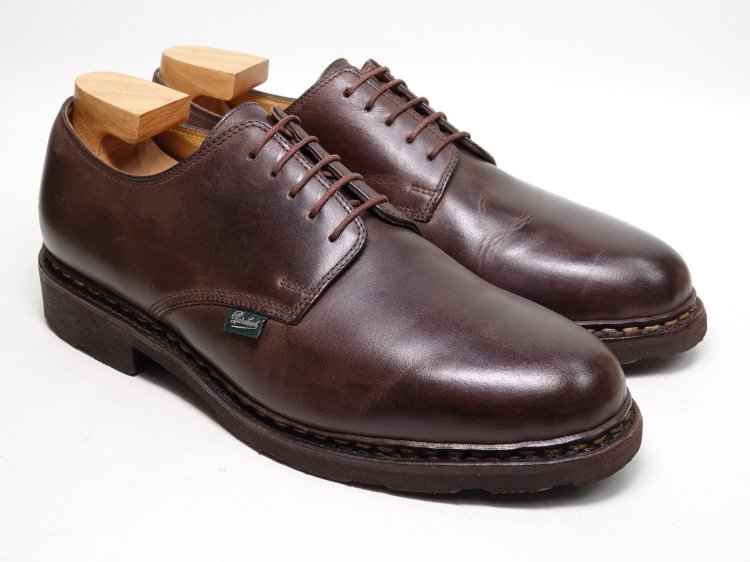 オリジナルレーベルの極美品✨【平和堂靴店】オリジナルプレーントゥ 25.5 ダークブラウン 革靴
