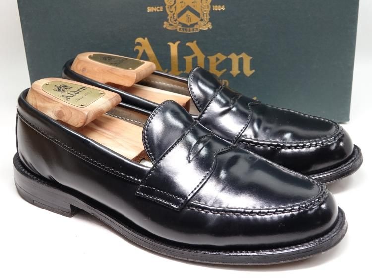 美品 オールデン ALDEN 987 ブラック コードバン ローファー - ドレス