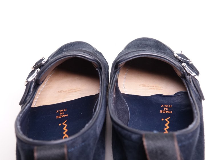 075 / 0516 使用数回 サントーニ ダブルモンク アンラインド スリッポン エスパドリーユ ネイビー スエード 5 - SHOESAHOLIC  シューホリック 公式 | 高級中古靴専門の通販と買取ストア