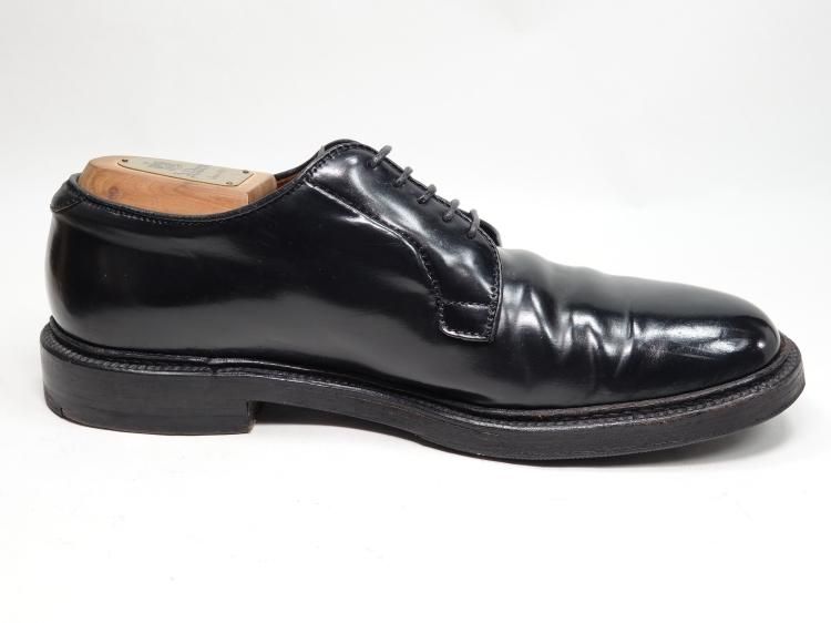 344 / 0516 美品 オールデン プレーントゥ ブラック コードバン 7.5D