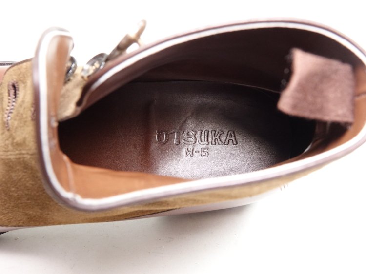 602 / 0625 極上 OTSUKA M-5 大塚製靴 コンビ ボタンブーツ ブラウン ...