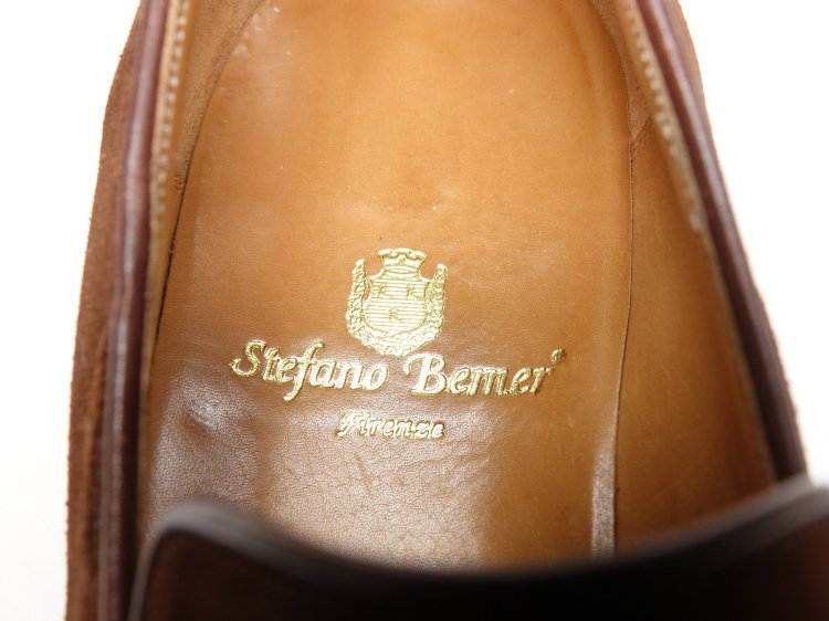 海外 正規品】 Stefano ブラウン 42 革靴 スエード タッセルローファー 