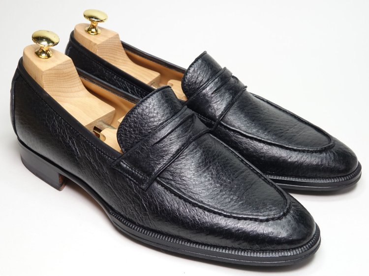002 / 0926 使用数回 エンツォ・ボナフェ ローファー ブラック ペッカリー 8 - SHOESAHOLIC シューホリック 公式 |  高級中古靴専門の通販と買取ストア