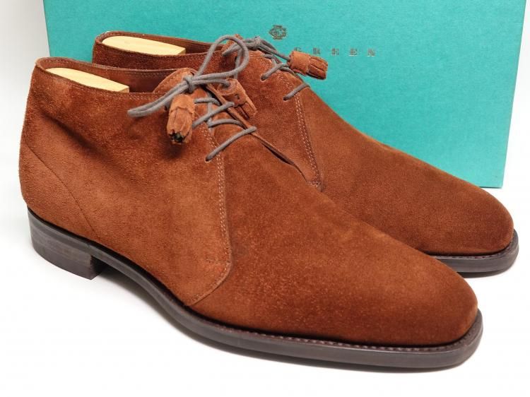 極美】スエード チャッカブーツ エドワードグリーン ジョンロブ