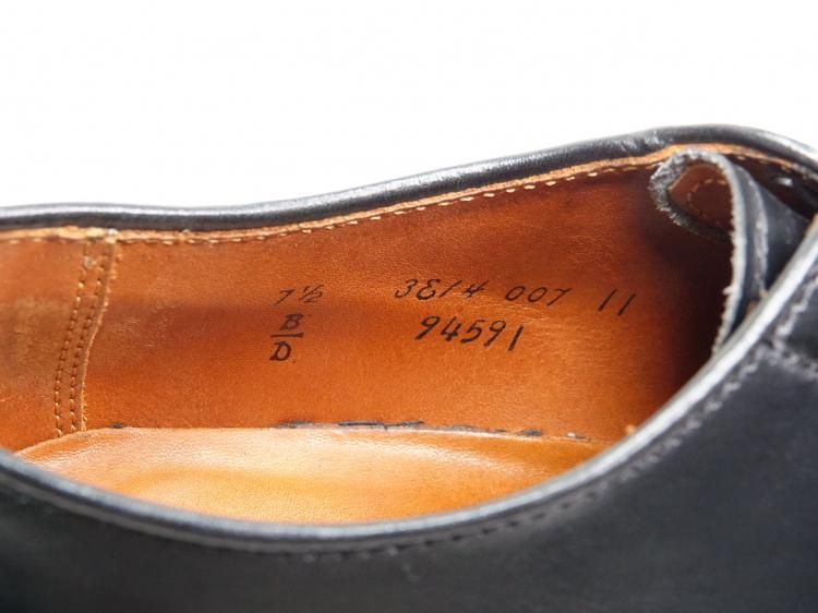 値下げ＞549 / 0331 使用数回 オールデン プレーントゥ ブラック