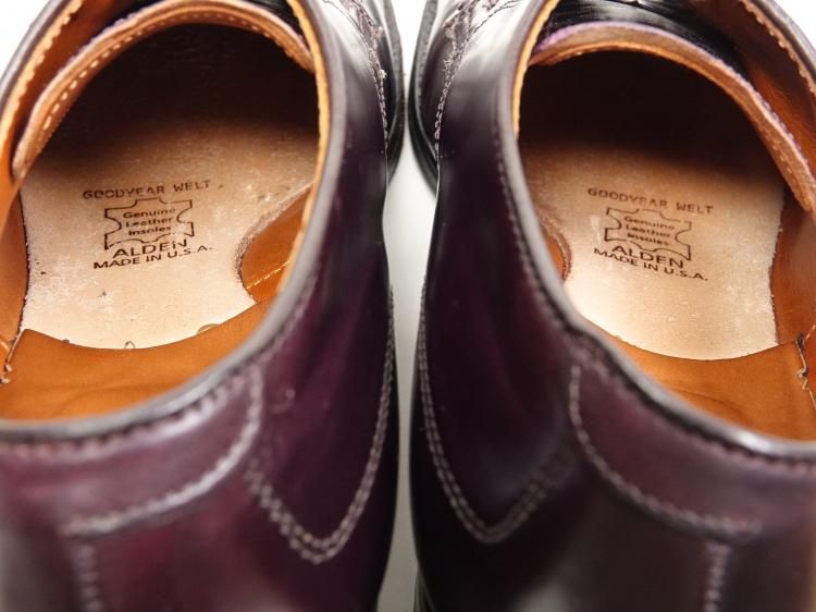 ALDEN moctoe バーガンディーコードバン　8E ALDEN オールデン #5412 9.5D バーガンディ レンジャーモックコード