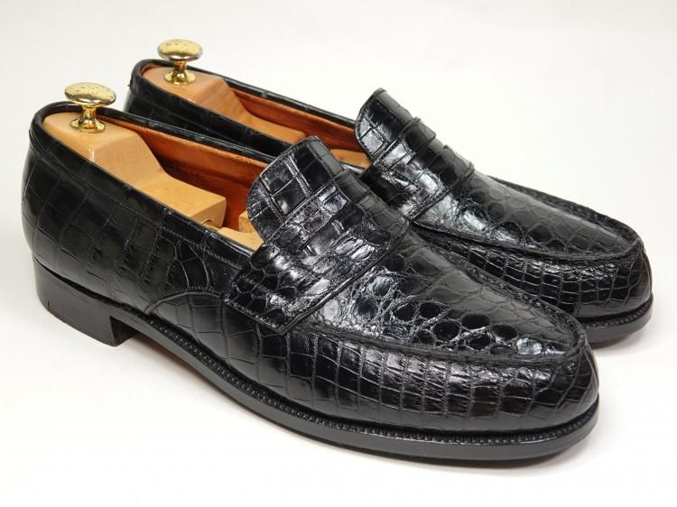 ●極美品● JM WESTON 180 ローファー（クロコ）ブラック ジェイエムウエストンJ.M.WESTON 180クロコダイルローファー 黒22位 (K