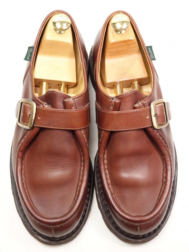 【希少✨】パラブーツ シングルモンクストラップ レザーシューズ ライトブラウン 希少✨】パラブーツ シングルモンクストラップ レザーシューズ