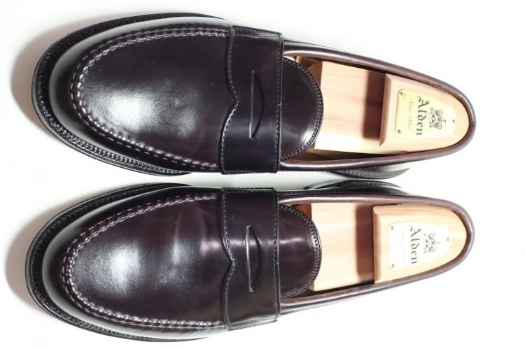 オールデンコードバン986 バーガンディ6.5d 純正シューツリー付