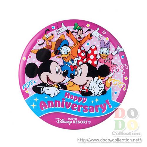 ミッキー フレンズ 缶バッジ Happy Anniversary 東京ディズニーリゾート限定 クリックポストok ドド コレクション