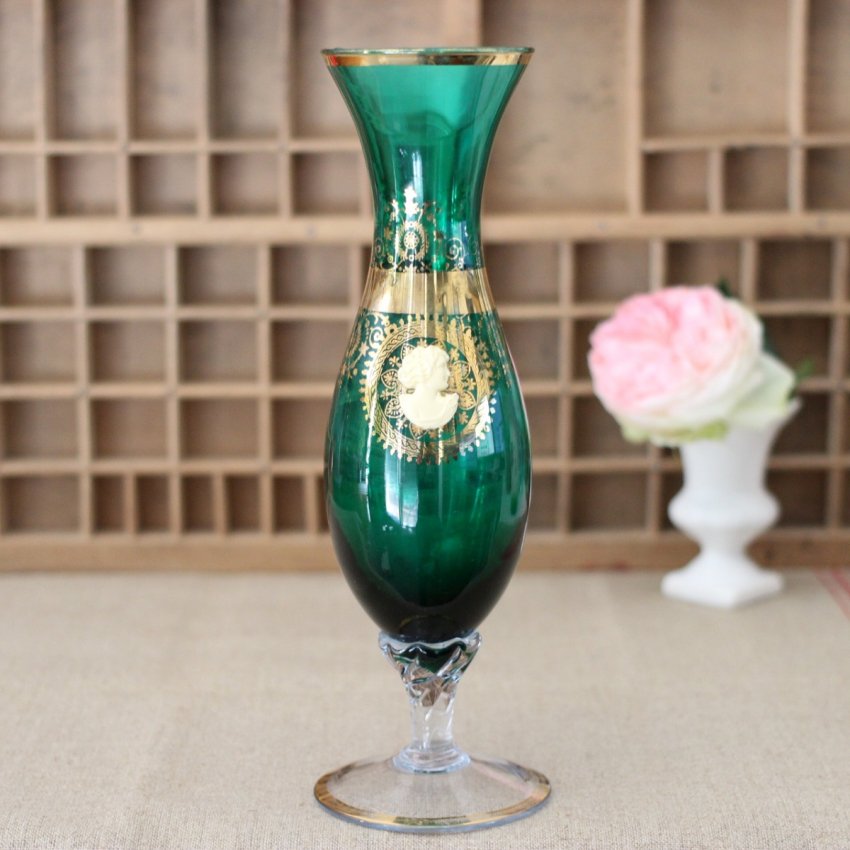 オンラインストア限定 珍しいアンティークのベネチアンガラス 花瓶 ...