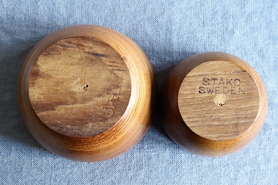 スウェーデンSTAKO社の木製(チーク)ボウル/ミニサイズ2個セット - まい