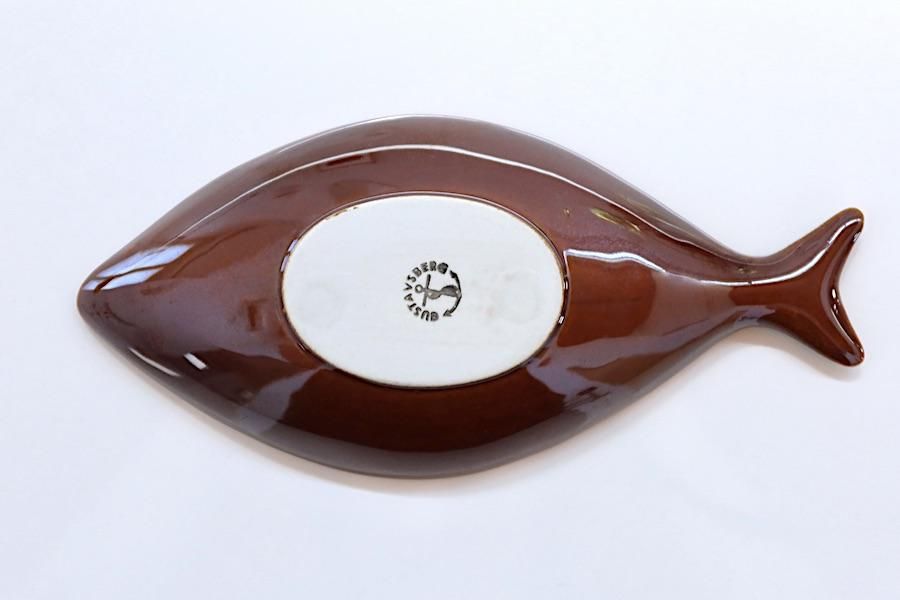 グスタフスベリ　フィッシュプレート　グレー Gustavsberg/Stig Lindberg/フィッシュプレートグレー