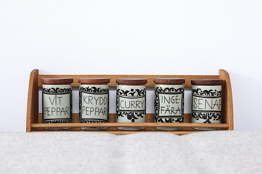 ロールストランド　人気のレアビンテージスパイスキャニスター5個セット未使用品！ ロールストランド 人気のレアビンテージスパイスキャニスター5個セット