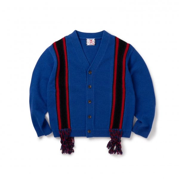 <img class='new_mark_img1' src='https://img.shop-pro.jp/img/new/icons1.gif' style='border:none;display:inline;margin:0px;padding:0px;width:auto;' />SON OF THE CHEESE ΥХ FRINGE KNIT CARDIGAN ǥ (blue) 