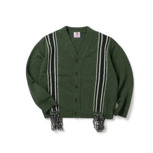 <img class='new_mark_img1' src='https://img.shop-pro.jp/img/new/icons1.gif' style='border:none;display:inline;margin:0px;padding:0px;width:auto;' />SON OF THE CHEESE ΥХ FRINGE KNIT CARDIGAN ǥ (green) 