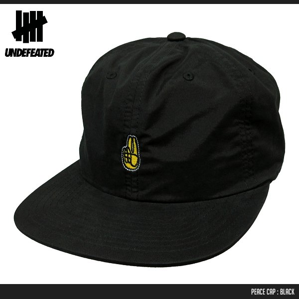 UNDEFEATED [ アンディフィーテッド ] キャップ PEACE CAP - BLACK ☆ 帽子 メンズ - elephant walk