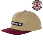 <img class='new_mark_img1' src='https://img.shop-pro.jp/img/new/icons15.gif' style='border:none;display:inline;margin:0px;padding:0px;width:auto;' />INDEPENDENT / SNAPBACK B/C GROUNDWORK CAP  [インディペンデント]   キャップ TAN/BURGUNDY