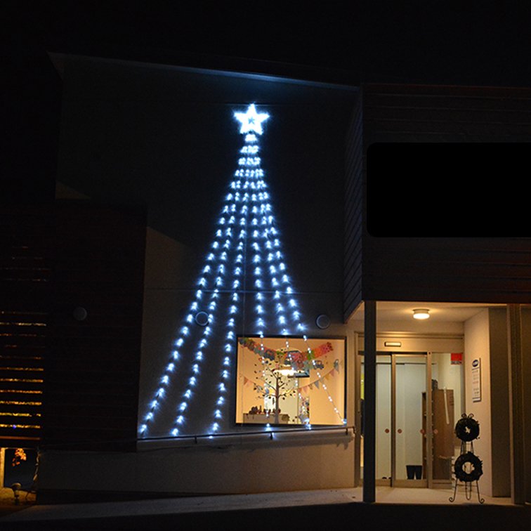 新発売 クリスマスツリーのクリスマス屋クリスマス イルミネーション LED ドレープライト 5M ホワイト レインボー 星 ナイアガラ 流れるライト  屋外可能