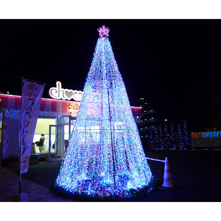 インテリア 照明 クリスマス LED イルミネーション カーテン ライト ホワイト ブルー 2色ミックス 1260球 (22.75m) 28パターン コントロ - 1