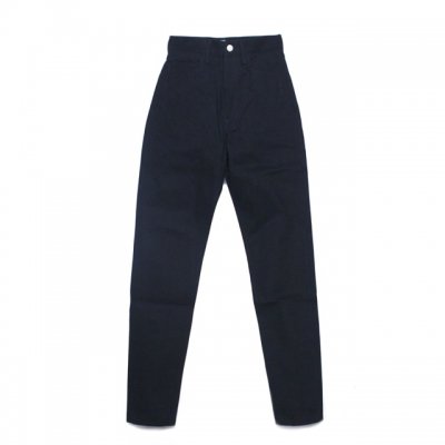 high waisted tapered jean. -black.-