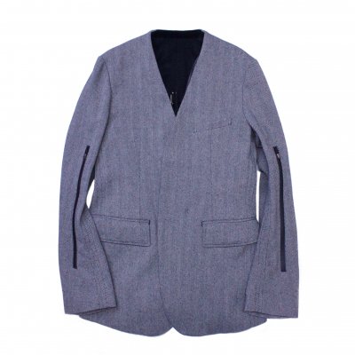 collarless jacket. (black.white.)<img class='new_mark_img2' src='https://img.shop-pro.jp/img/new/icons8.gif' style='border:none;display:inline;margin:0px;padding:0px;width:auto;' />