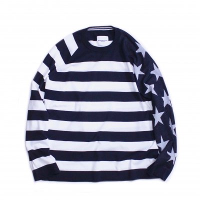 star&stripes sweater. (black.white.)