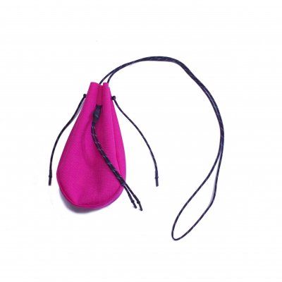 drawstring bag. -S-. (pink.)