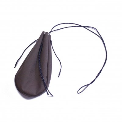 drawstring bag. -L-. (dark brown.)