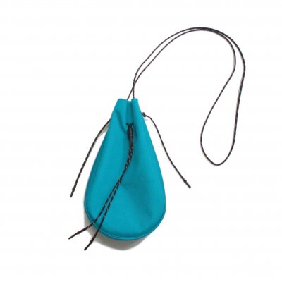 drawstring bag. -L-. (turquoise blue.)