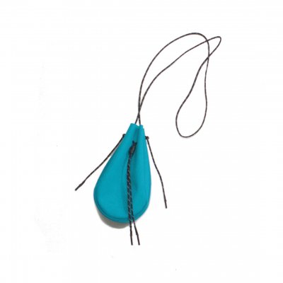 drawstring bag. -S-. (turquoise blue.)