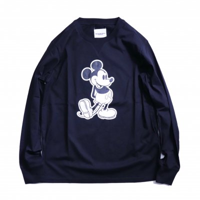 Mickey Mouse crew neck l/s tee. (black.monotone.)