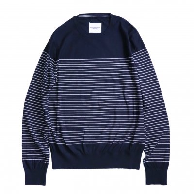 border stripes l/s sweater. (black.white.)