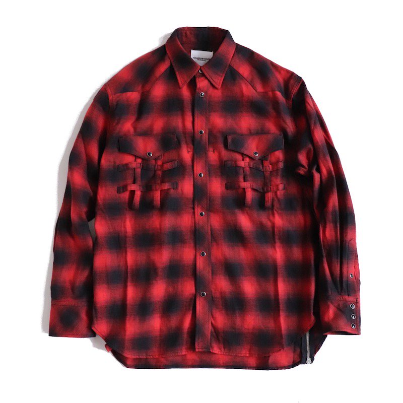 ss.0013 side back zip not western shirt? (red.)