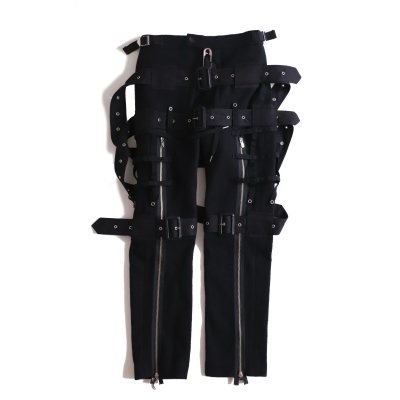 music staff strapped pant. (black.)