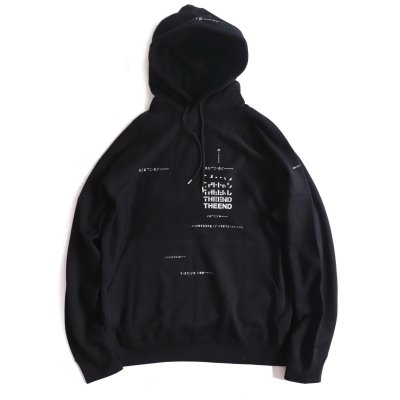 oversized geometric morse code hoodie. (black.)