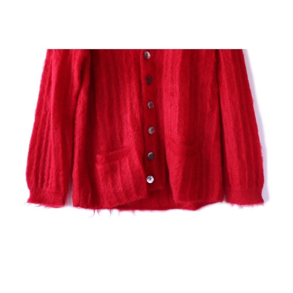 Fuzz Mohair Cardigan (RED) - circus e-boutique