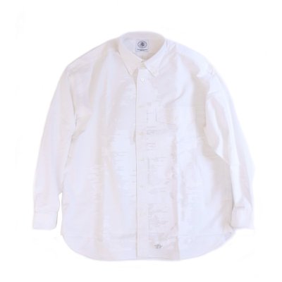 oversized button down shirts.-&#169;joseph szabo-<br>(white.×white print.)