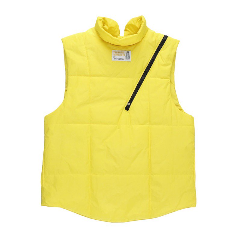 sj.0007 double zip reverse puffy vest. (yellow.) - circus e-boutique