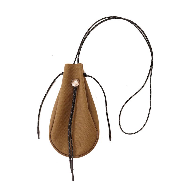 drawstring bag.-S- w/concho (coyote brown.)