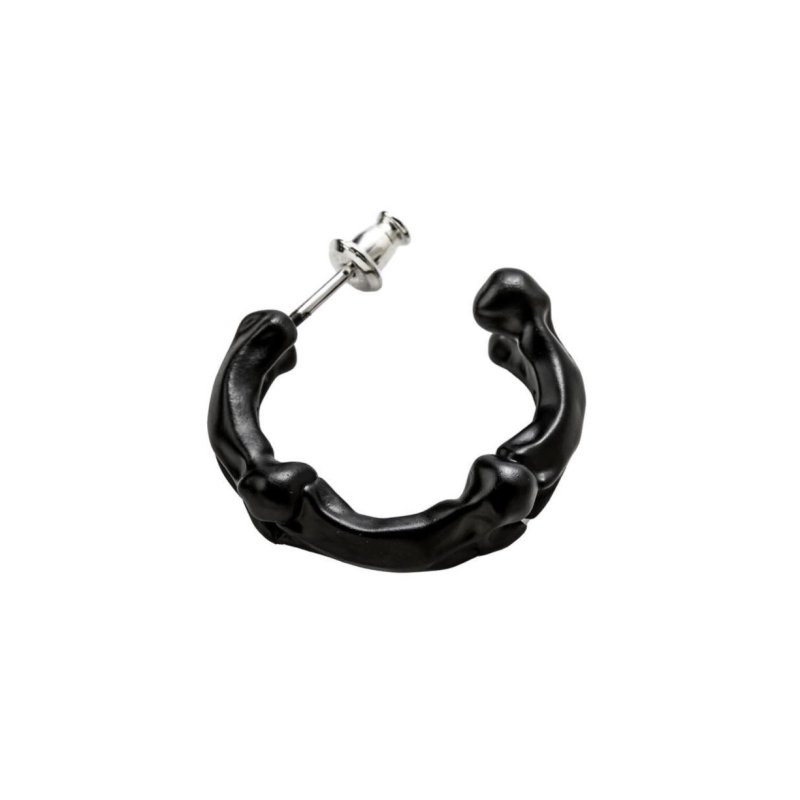 sa.0033 bone shaped earrings.-L-(20mm/black.)