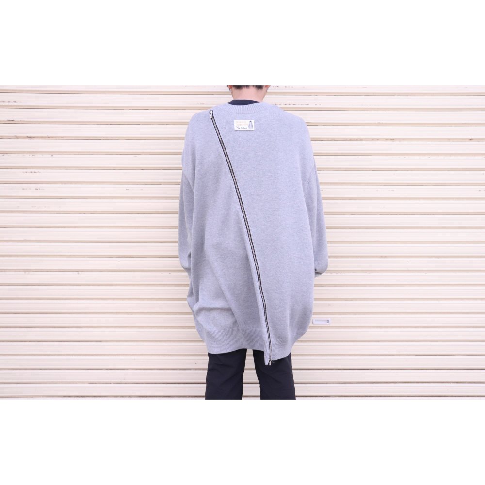 sk.0001b two-way zip reverse ballon shaped mid gauge crewneck  sweater.(10G)(solid) - circus e-boutique