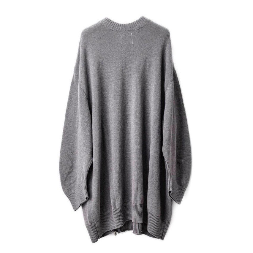 sk.0001b two-way zip reverse ballon shaped mid gauge crewneck  sweater.(10G)(solid) - circus e-boutique