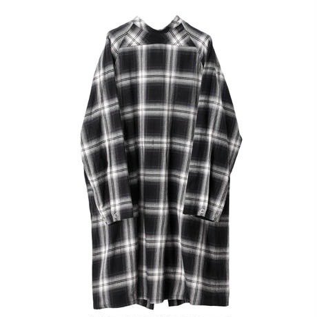 ss.0005 medical gown shirt.(ombre check / black) 